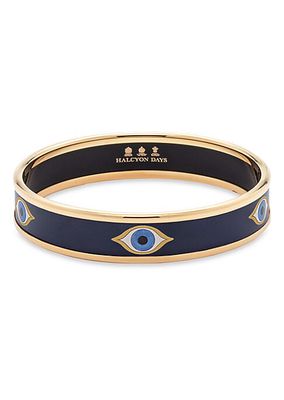 Evil Eye Repeat 18K Gold-Plated Enamel Bangle Bracelet