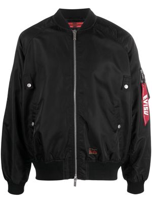 EVISU brocade-effect bomber jacket - Black