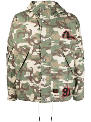 EVISU camouflage-print hooded jacket - Green
