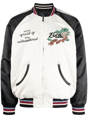 EVISU embroidered-logo bomber jacket - White