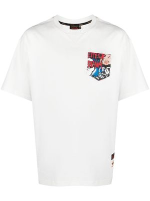 EVISU Kamon And Seagull Print cotton T-shirt - White