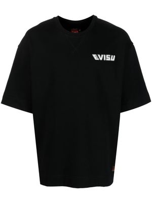 EVISU logo-detail cotton T-shirt - Black