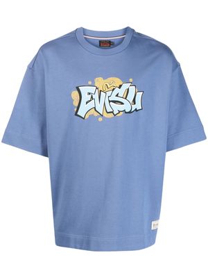 EVISU logo-detail cotton T-shirt - Blue