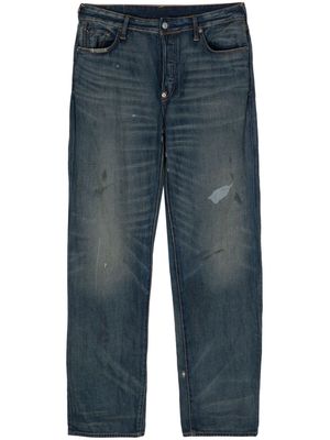 EVISU logo-embroidered straight-leg jeans - Blue