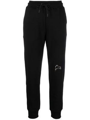 EVISU logo-print slim tapered sweatpants - Black