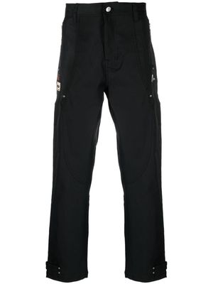 EVISU patch straight-leg trousers - Black