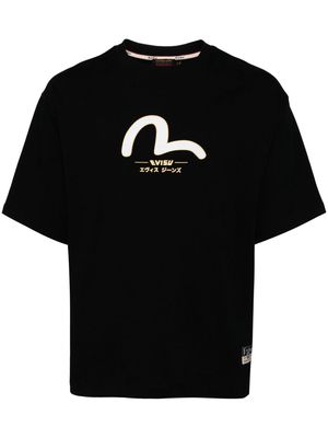 EVISU Seagull Kamon-Daicock cotton T-shirt - Black