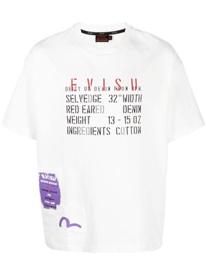 EVISU slogan-print cotton T-shirt - White
