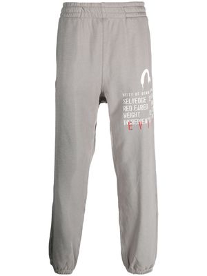 EVISU slogan-print cotton track pants - Grey