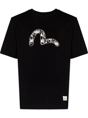 EVISU slogan-print T-shirt - Black