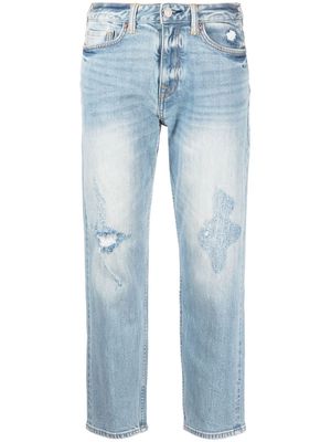 EVISU straight-leg cropped jeans - Blue