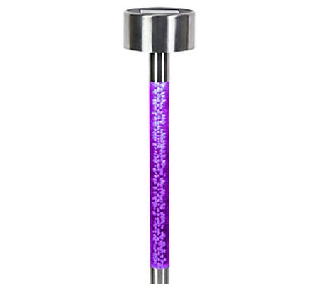 Exhart 4pc Solar Stainless Color Changing Bubbl Stakes