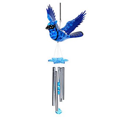 Exhart Blue Jay Fluttering Wings Wind Chime