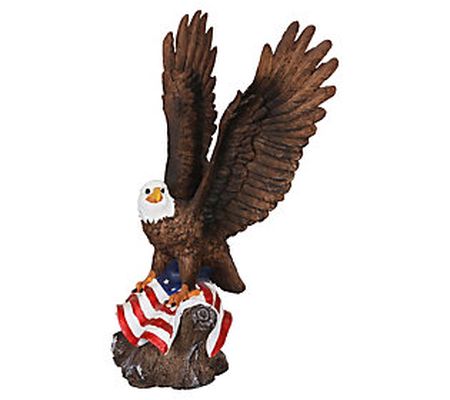 Exhart Eagle on USA Flag Statue