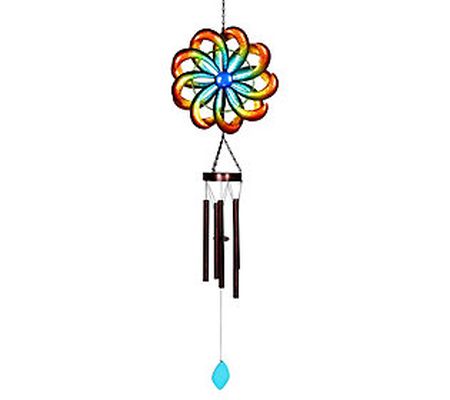 Exhart Large Dual Spinner Rainbow Wind Chime