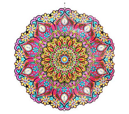 Exhart Laser Cut Colorful Daisy Mandala Spinner