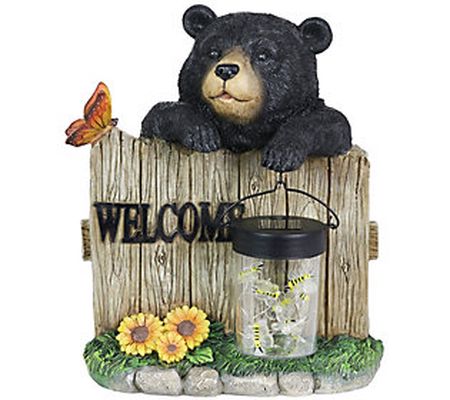 Exhart Solar Bear Welcome Fence Statue