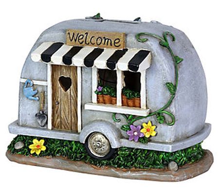 Exhart Solar Camping Trailer Statue