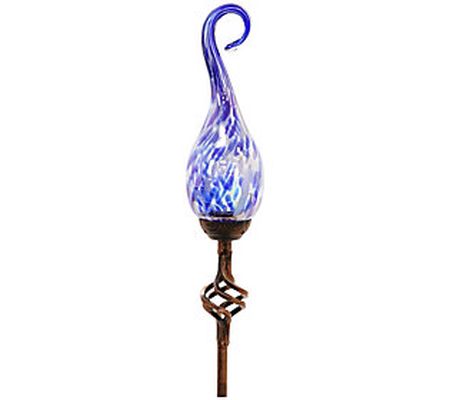 Exhart Solar Glass Spiral Flame Stake