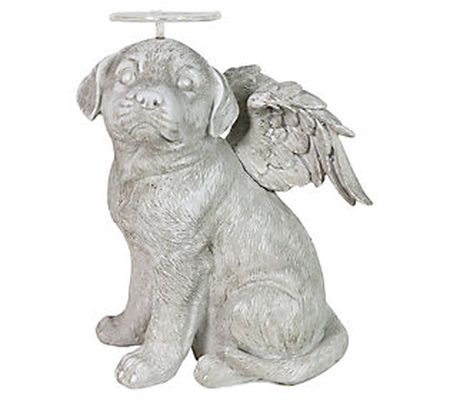 Exhart Solar Halo Dog with Wings Statue