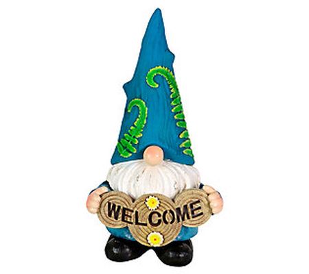Exhart Solar Hat Welcome Log Gnome