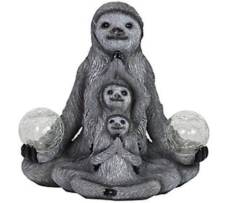 Exhart Solar Meditating Sloths Statuary