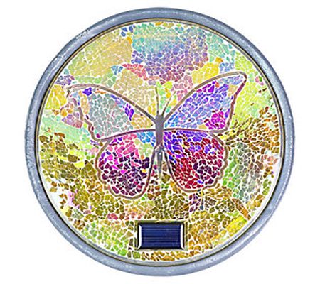 Exhart Solar Mosaic Glass Butterfly Stepping St one