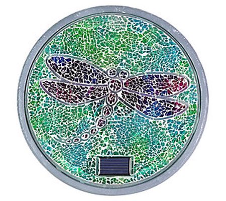 Exhart Solar Mosaic Glass Dragonfly Stepping St one