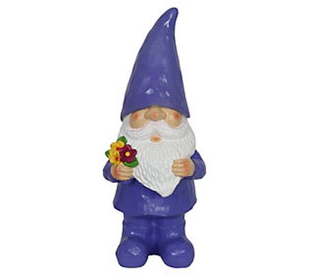 Exhart Solar Purple Woodland Gnome Statuary