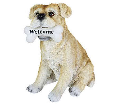Exhart Solar Terrier with Welcome Bone Statue