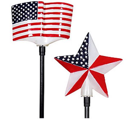 Exhart Solar USA Flag and Star Stakes