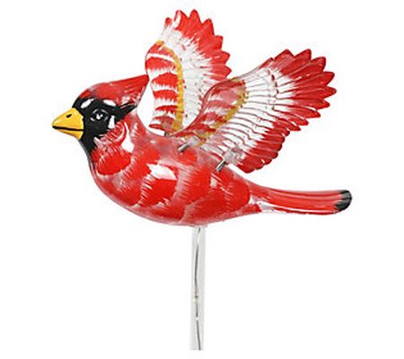 Exhart Solar WindyWing Red Cardinal Stake