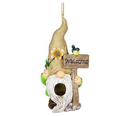 Exhart Welcome Gnome Hanging Bird House