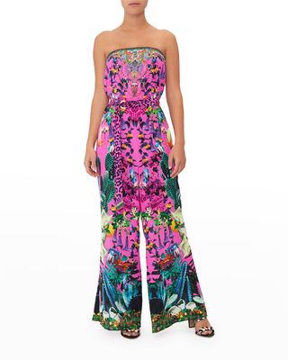 Exotica Erotica Strapless Belted Jumpsuit
