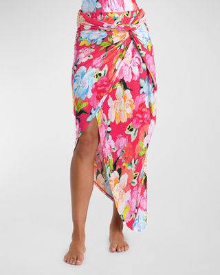 Expressive Garden Convertible Faux-Wrap Skirt