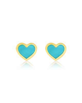Extra Small Inlay Heart Stud Earrings