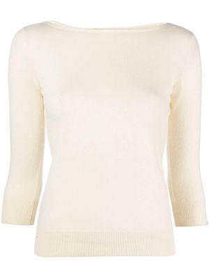 extreme cashmere boat-neck knitted jumper - Neutrals