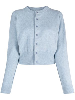 extreme cashmere button-down ribbed cardigan - Blue