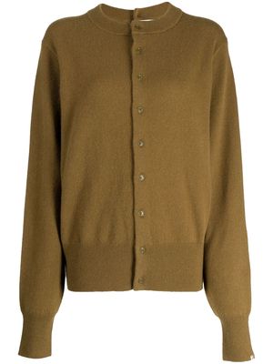 extreme cashmere button-fastening cashmere cardigan - Brown
