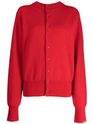 extreme cashmere button-fastening cashmere cardigan - Red