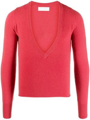 extreme cashmere cashmere blend V-neck jumper - Red