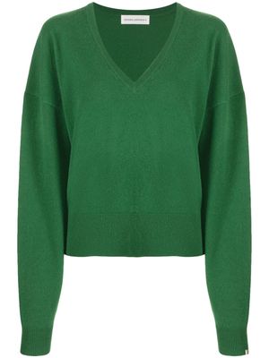 extreme cashmere Clash V-neck jumper - Green