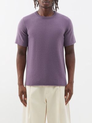 Extreme Cashmere - Crew-neck Cashmere-blend T-shirt - Mens - Purple