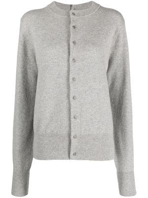 extreme cashmere crew-neck long-sleeve cardigan - Grey