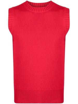 extreme cashmere crew-neck sleeveless sweater - Red