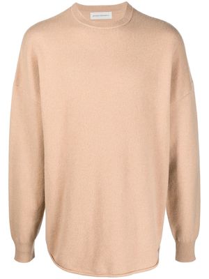extreme cashmere curved-hem knitted top - Neutrals