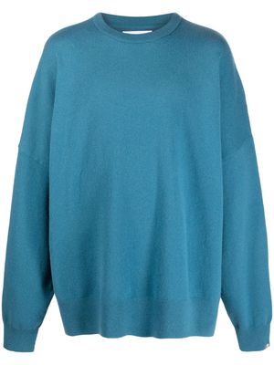 extreme cashmere extra-long sleeved knitted sweatshirt - Blue