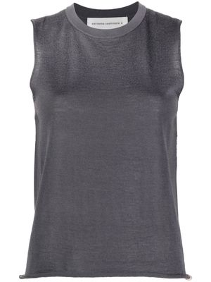 extreme cashmere fine-knit sleeveless cashmere top - Grey