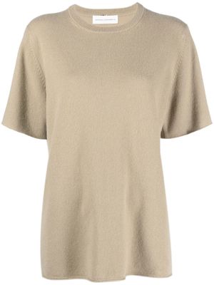 extreme cashmere fine-knit T-shirt - Brown