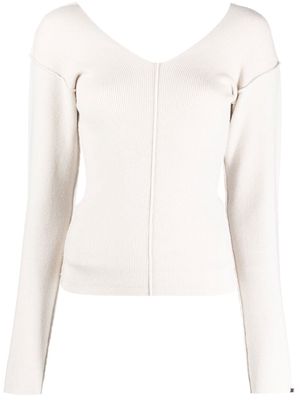 extreme cashmere fine-ribbed jumper - White
